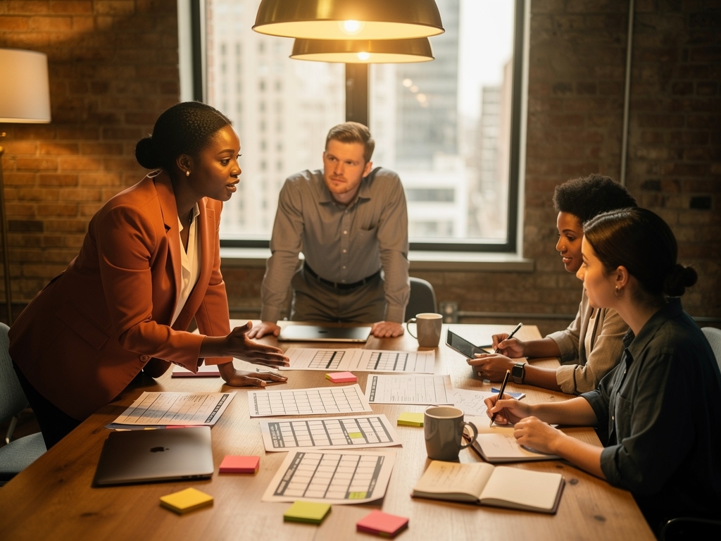 Grupo de trabajo en taller de creación de contenido